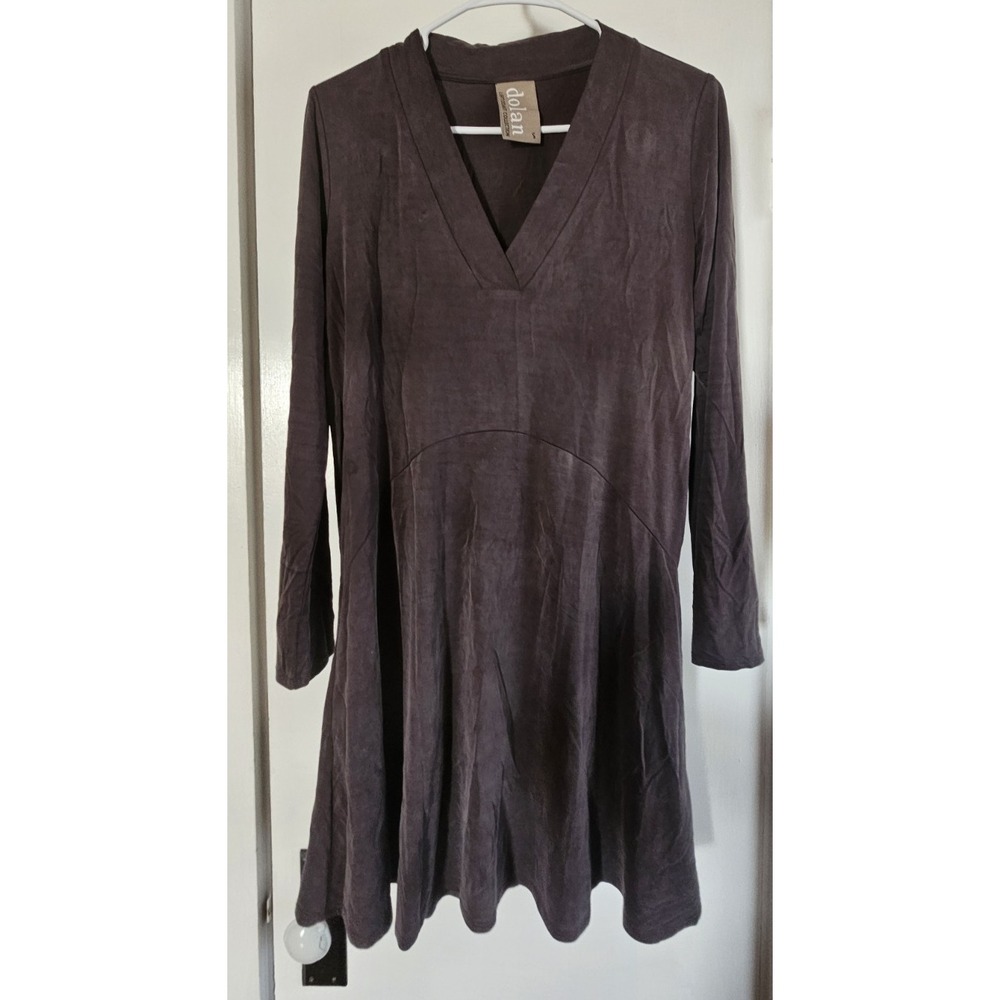 Anthropologie Dolan left coast tout V neck‎ gray boho swing dress pockets S